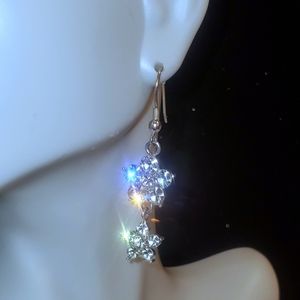 CZ Flower Dangle Earrings